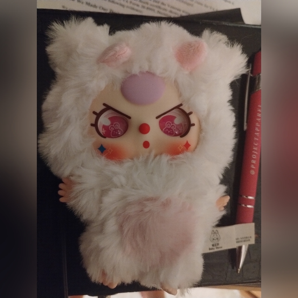 Plush White and Pink Kids Toy